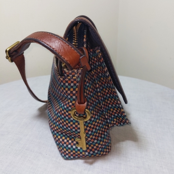 Fossil Kinley Small Crossbody Teal/Brown ZB7610-725 NWOT - Picture 6 of 12
